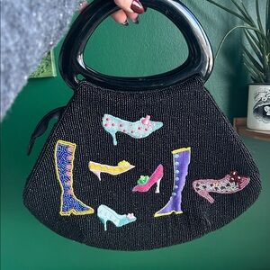 Beaded Shoe Parade Mini Bag with Sculptural Handle ✨